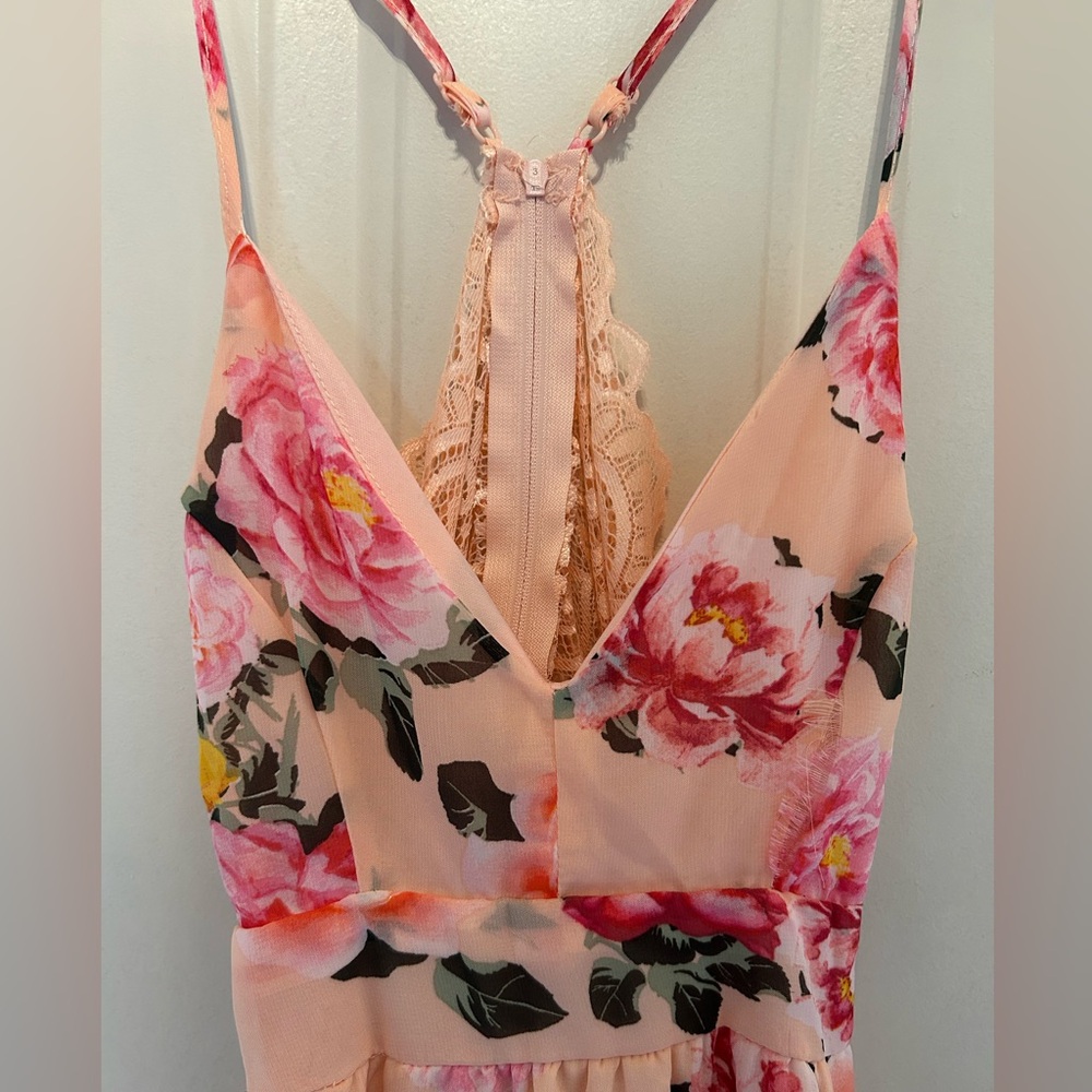 NWTs Juniors XS Fourteen Twelve Floral Pink and Peach/punk Dress